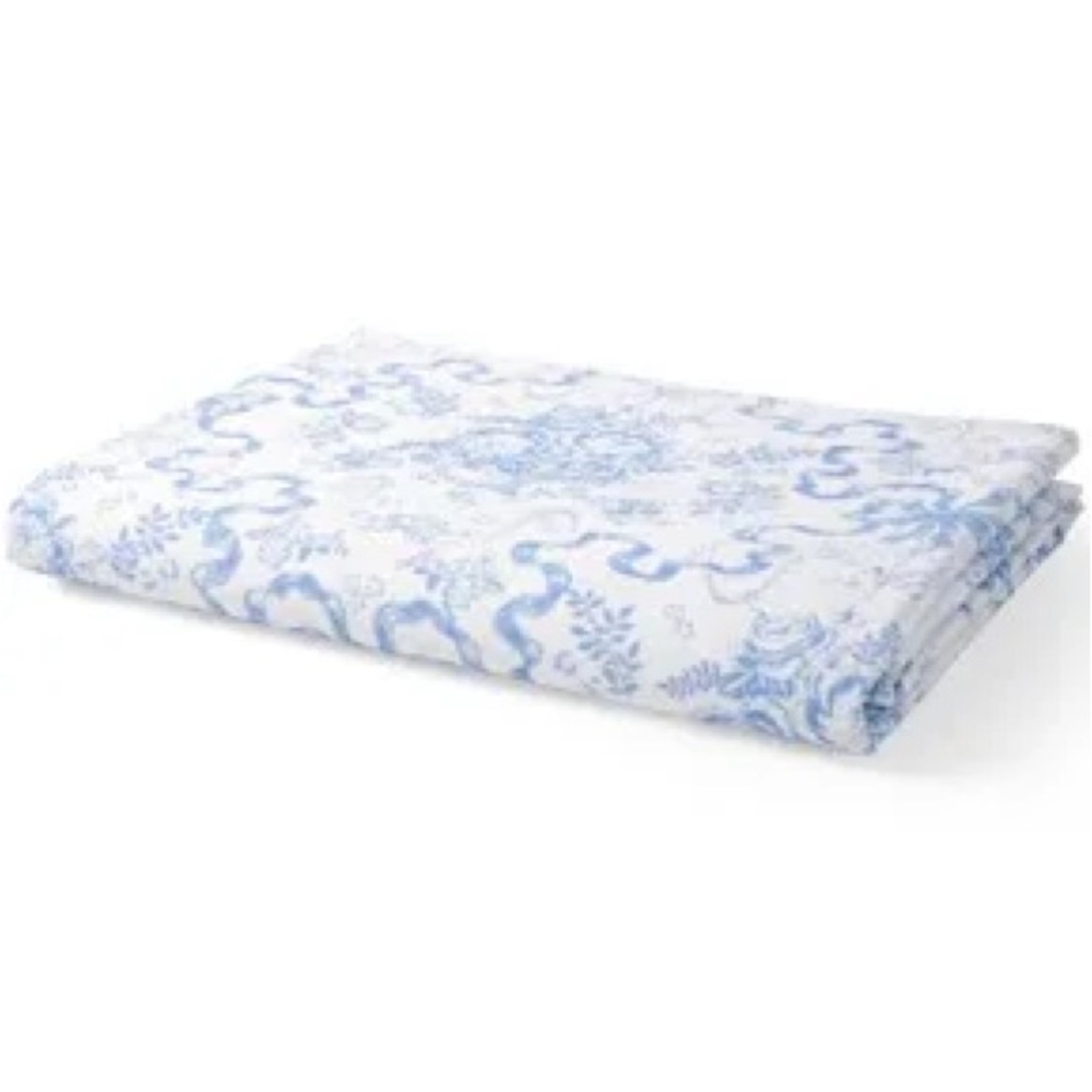 LoveShackFancy linen tablecloth in blissful blue